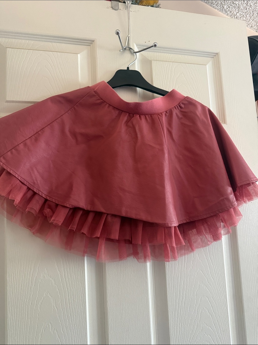 Girl's Rose Pink Layered Tulle Hem Skirt